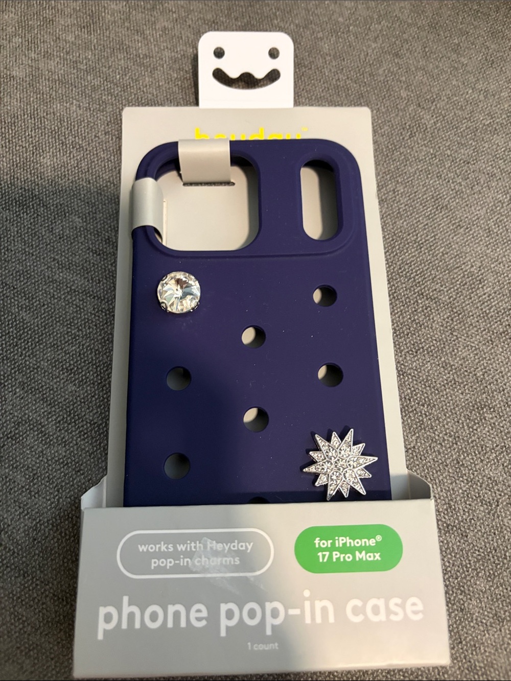 heyday Deep Purple Phone Pop-In Case with Charm Holes for iPhone 17 Pro Max